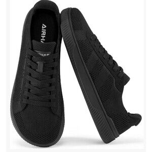 AIRHAS Womens Barefoot Shoes 9.5 Black Wide Toe Box Zero Drop Knit Sneakers NWT